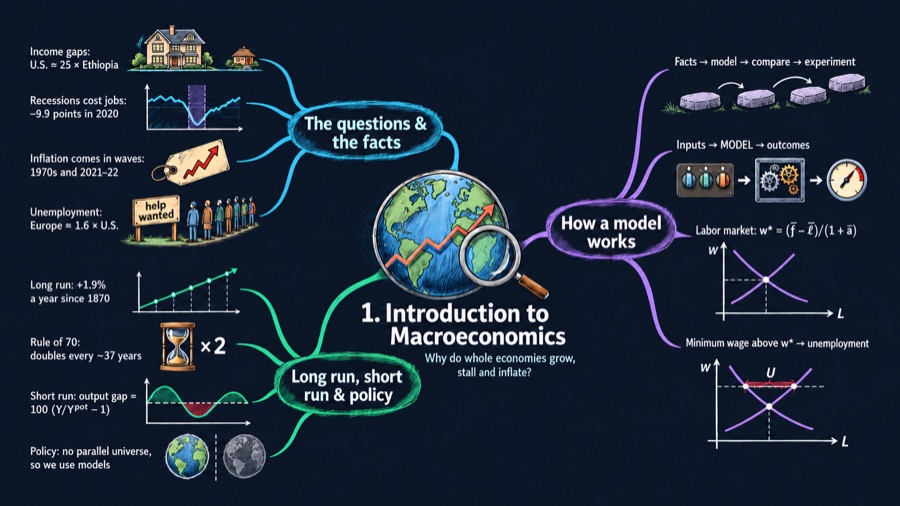 Introduction to Macroeconomics: the chapter mind map