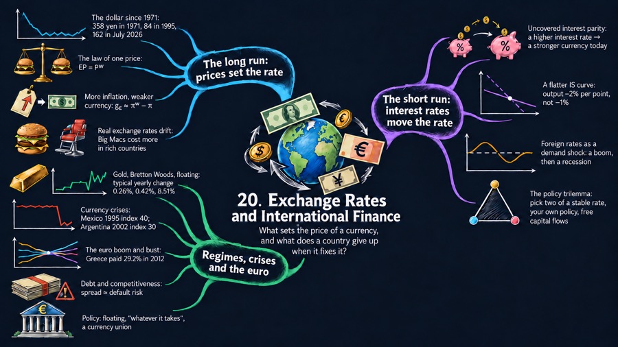 Exchange Rates and International Finance mind map